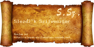 Slezák Szilveszter névjegykártya